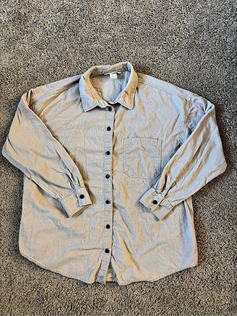 H&M Tan Corduroy Men’s Button Down Shirt